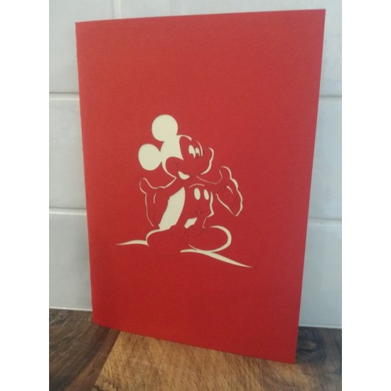 Handmade 3d Pop Up Birthday Card Mickey Mouse Greeting Valentines Wedding Anniversary Father's Day Baby Shower Party Invitation Housewarming